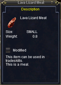 Lava Lizard Meat